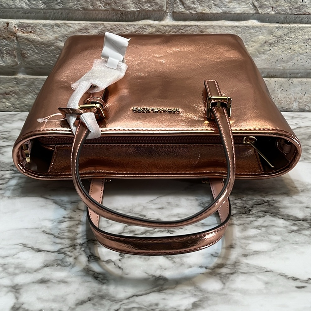 Michael Kors Jet Set Travel Extra-Small Metallic Top-Zip Tote Bag NWT - Picture 15 of 16
